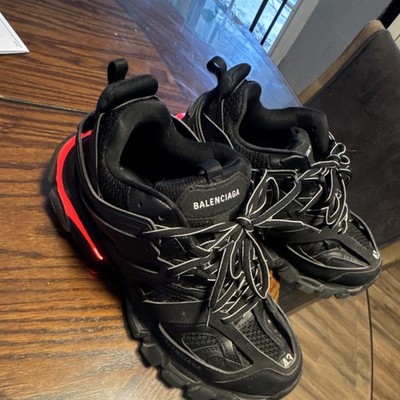 Balenciaga Track Black Red Mesh Lace Up Low Top Men
