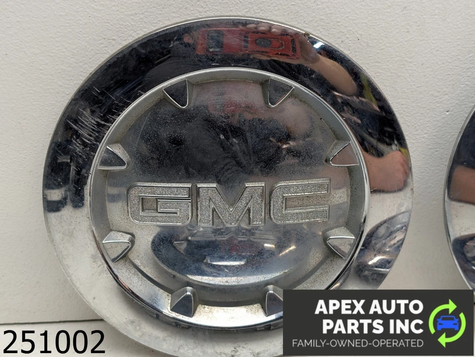 OEM 2007-2013 GMC Sierra 1500 5,3 L RUEDA CENTRO TAPACUBOS CROMO JUEGO 4 Foto 2 de 4