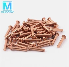 50 Pcs 1/8" x 5/8" Round Head Copper Solid Rivets Fasteners