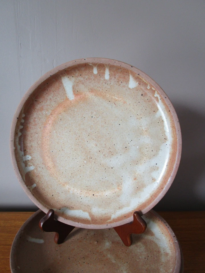 6 ASSIETTES PLATES 22,5 CM EN GRES VINTAGE FRANCE - Photo 2/4