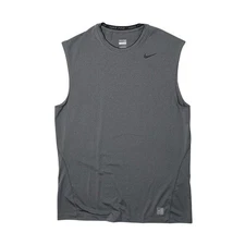 Nike Pro Tank Top Mens Large Titanium Fitted Sleeveless Crew Football Base Layer
