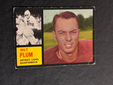 1962 Topps Football Milt Plum #50-Crease Bottom Right Corner - VG/P