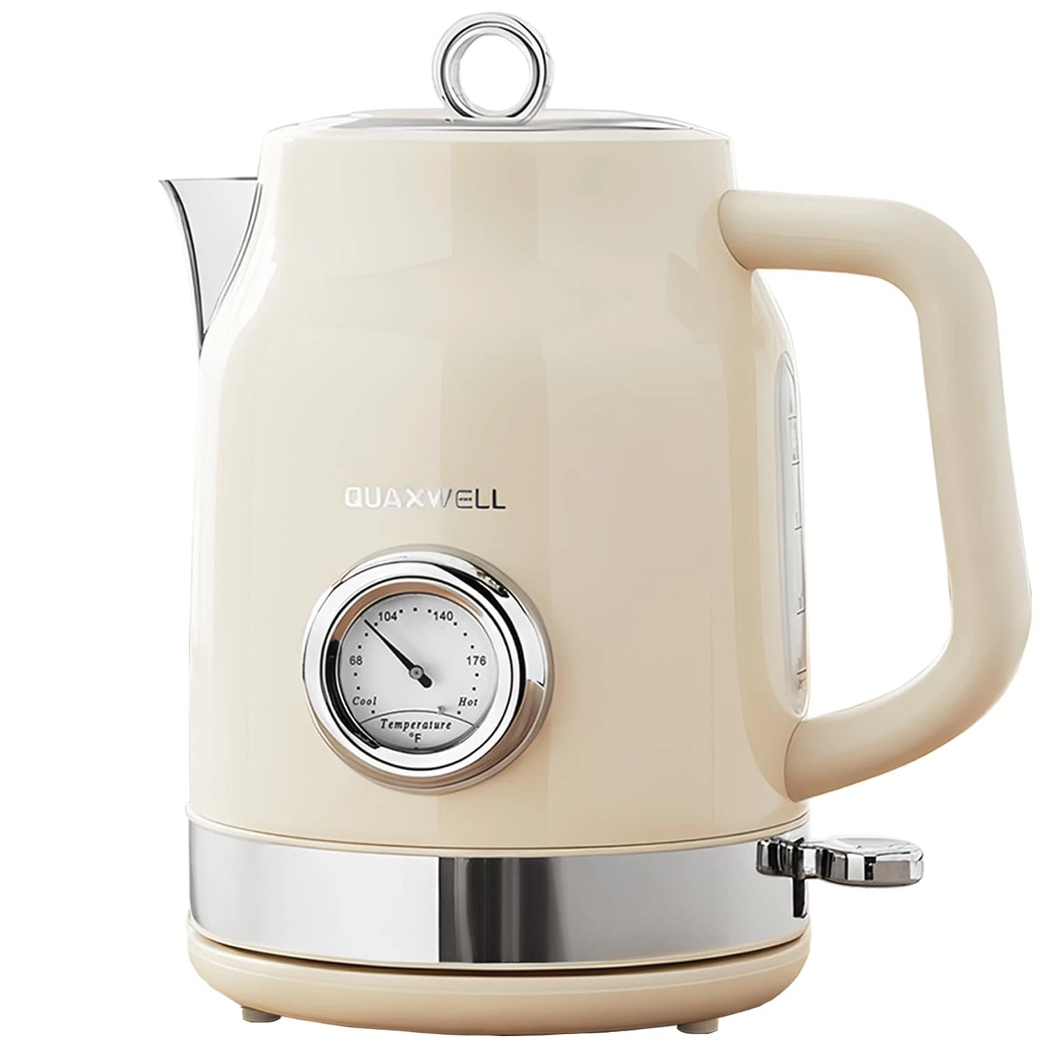 Retro Electric Kettle, 1.7L 304 Stainless Steel Tea Kettle with Temperature G...