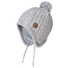 Toddler Baby Boys Girls Winter 6-24 Months Light Grey With Grey Wool Pompom