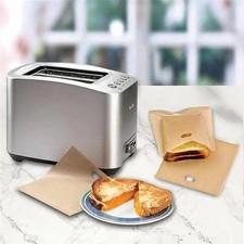 2 REUSABLE TOASTER BAGS Non Stick Toastie Toast Sandwich Pockets Bag