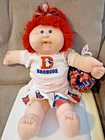 1982 Cabbage Patch Kid Girl Cheerleader Orange Blue Eyes Denver Broncos