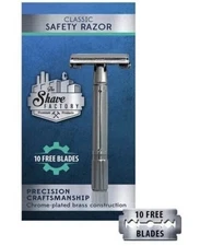 Double Edge Shaving Safety Razor with Free 10 Blades