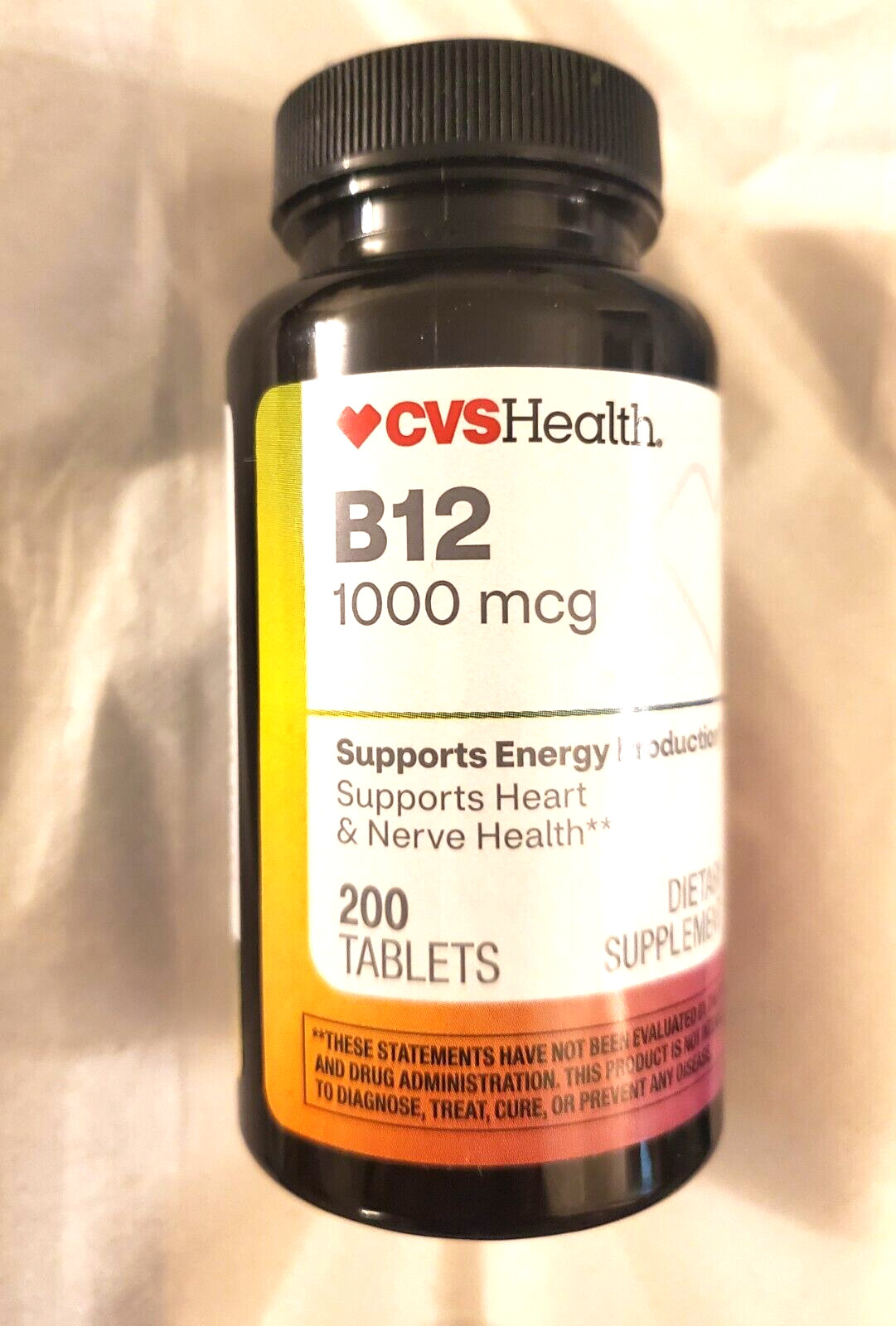CVS Health Vitamin B12 Tablets 1000 mcg 200 Tablets Energy Heart Nerve
