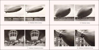 32 Stereofotos Luftschiff Hindenburg Zeppelin LZ129 tolle Ansichten auch Innen