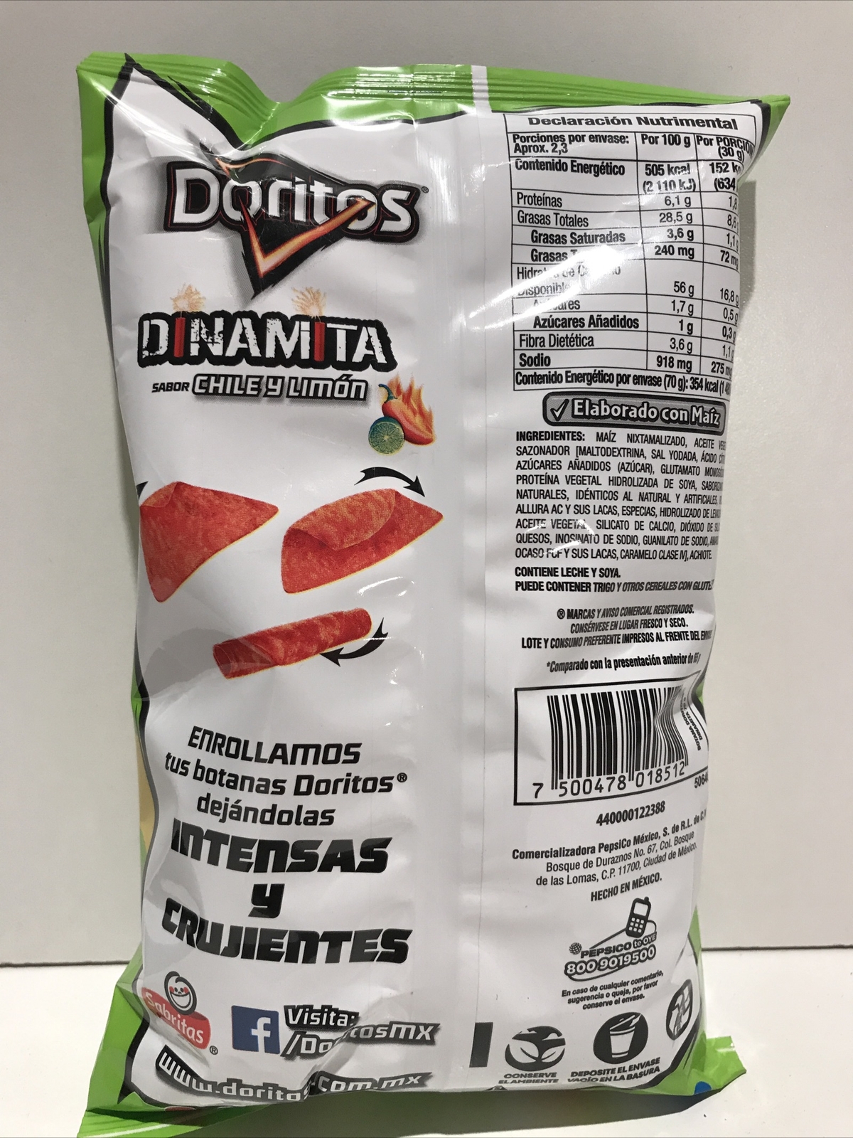 6Pk Doritos Dinamita Chile y Limon Mex Chili & Lemon Doritos Dinamita