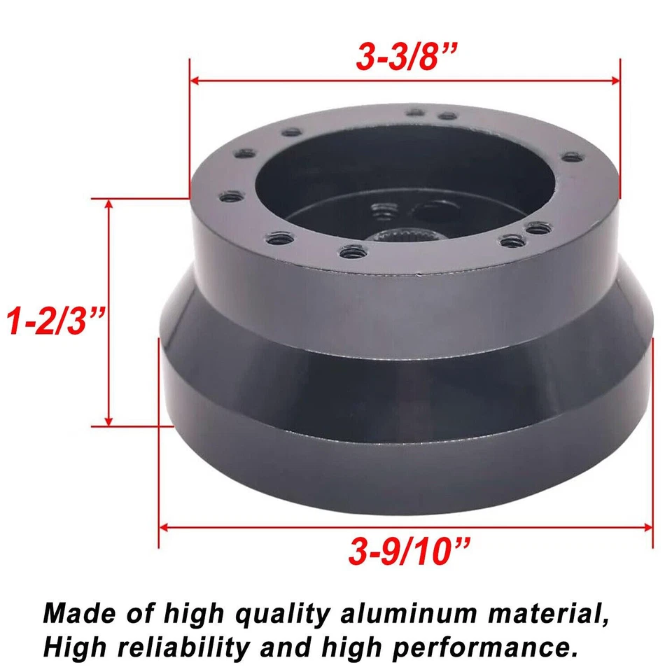Adaptador de buje corto para volante de 5 y 6 orificios para Ididit GM Chevy aluminio negro Foto 2 de 4