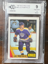1987-88 O-Pee-Chee Set-Break # 42 Luc Robitaille Graded BCCG 9 MINT