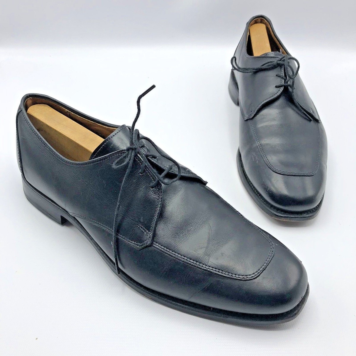 Allen Edmonds Burton Black Leather Moc Toe Lace Up Derby Shoes Men’s Size 10 D Allen Edmonds Burton Mens Black Leather Apron Toe Lace Up  main image 4