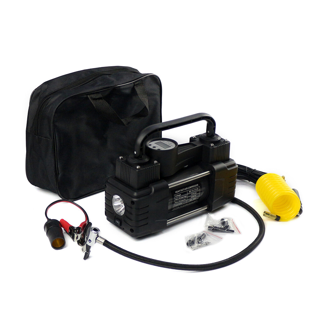 12V Digital display Portable Air Compressor Pump Dual Cylinder Tire Inflator