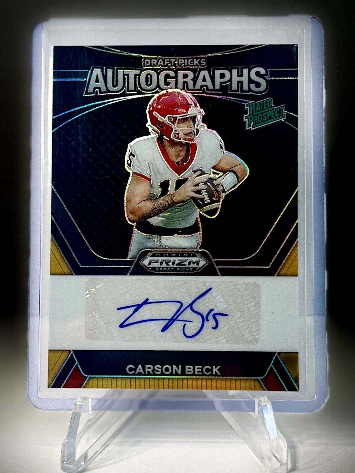 Carson Beck 2024 Draft picks Autographs Black & Gold Prizm 2/5 |Georgia Bulldogs