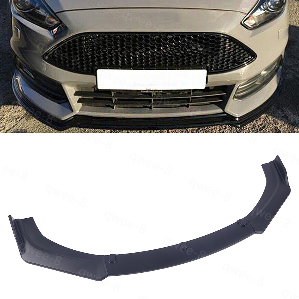 Universal Front Bumper Lip Spoiler Splitter Protector Kit Black