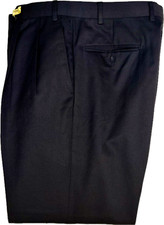 Chaps 100% Wool Men's Black Pleated Front Dress Pants W36 L30 (Dry Clean Only)