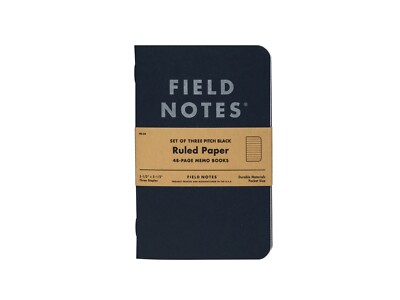 Field Notes Pitch Black Memobook - 3 Sets of 3 (9 Notebooks)