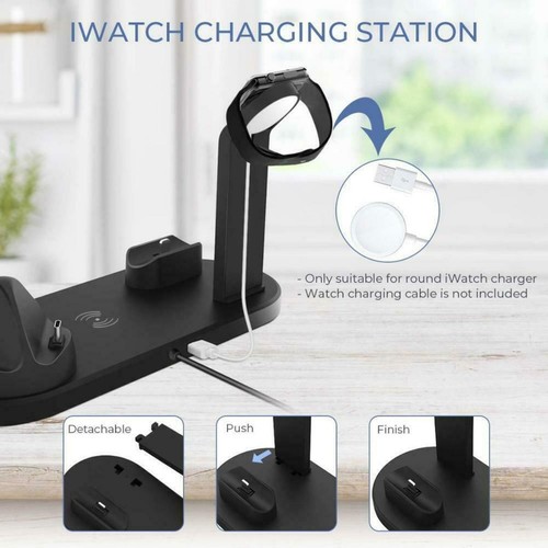 Wireless 6 in 1 Charging Dock Phone Charger Stand For iPhone/iWatch Serries UK - Picture 3 of 14