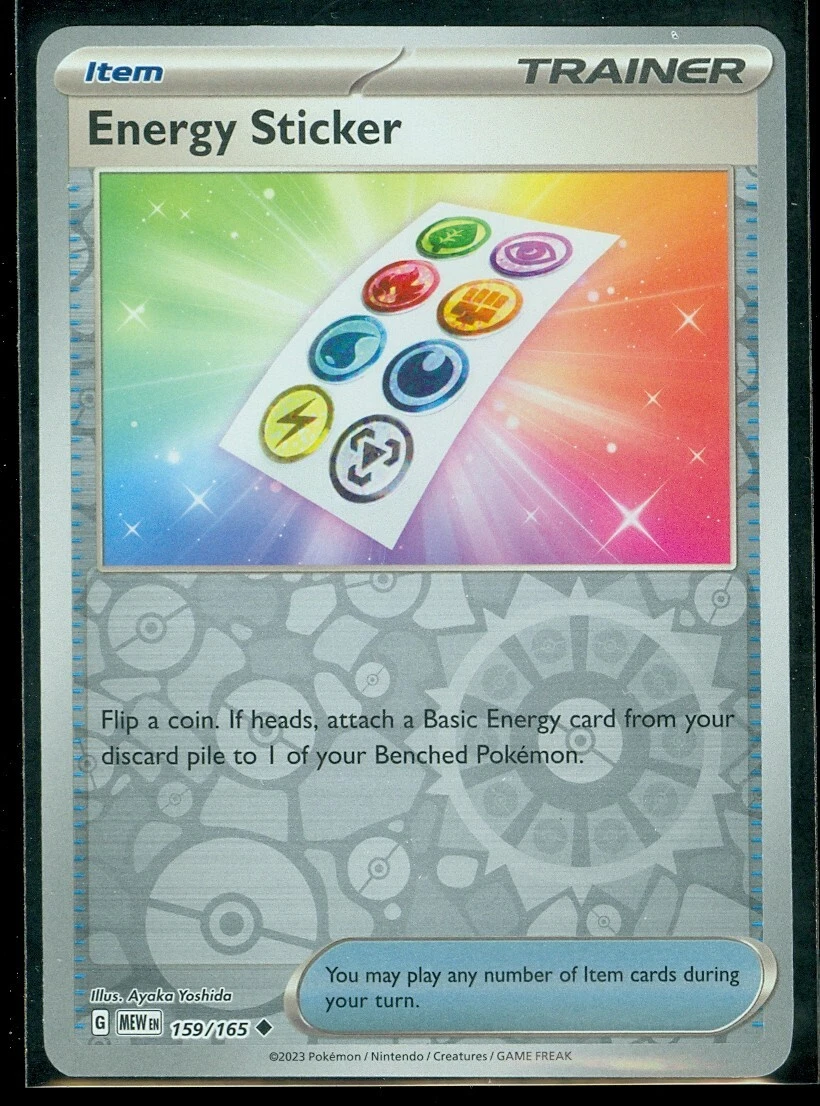 Pokemon ENERGY STICKER 159/165 - Pokemon 151 - Rev Holo - MINT