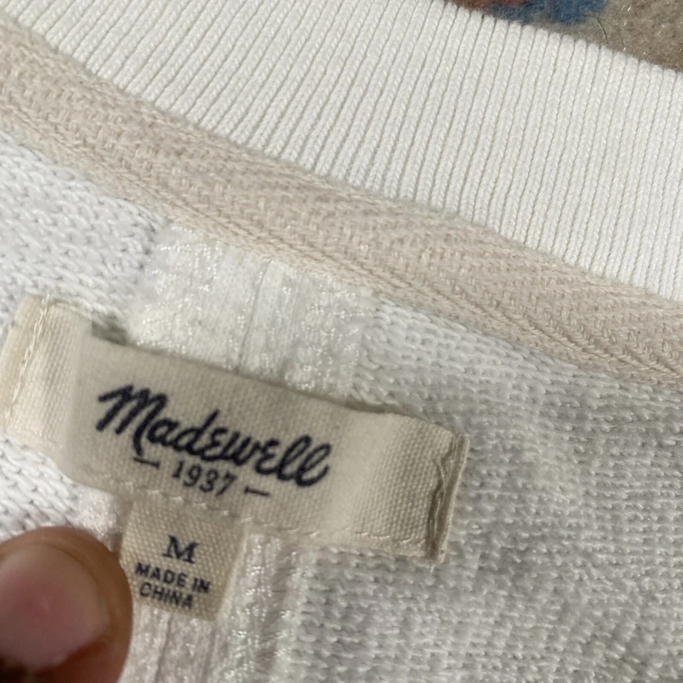Sudadera Pullover Madewell Talla Mediana Blanca Informal Foto 2 de 4