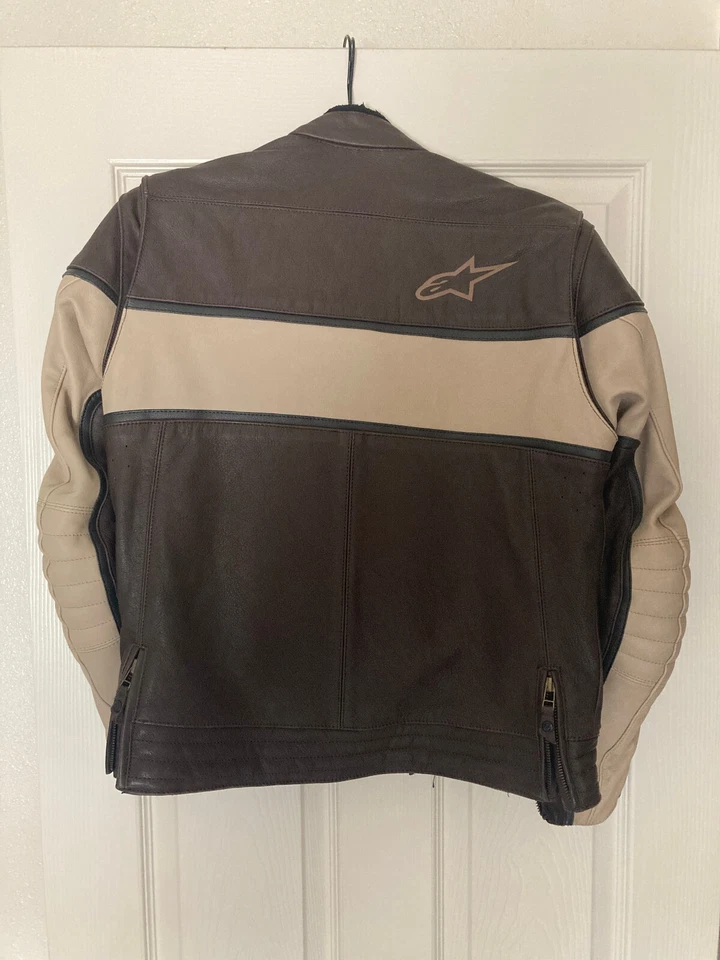 Chaqueta de cuero Alpinestars DRIFT XS EE. UU. 36 EUR 46 blanca marrón con forro Foto 2 de 4