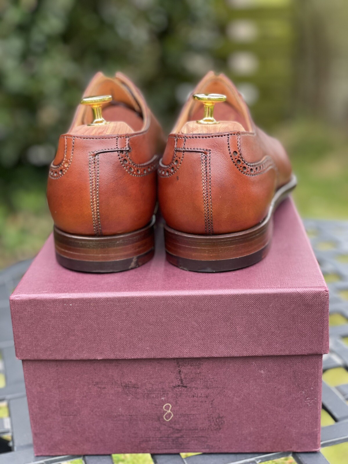 MEN'S George Cleverley 'Adam' chestnut semi-brogues, 8E, box and bags RRP £600 image 5