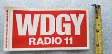1970's WDGY Radio 11 BUMPER Sticker VINTAGE Rock and Roll Hall of Fame Minnesota