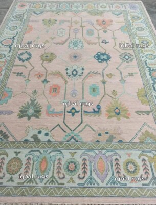 Multi Size Contemporary Oushak Rug Soft Pink Accent 5x8, 6x9, 8x10, 9x12, 10x14