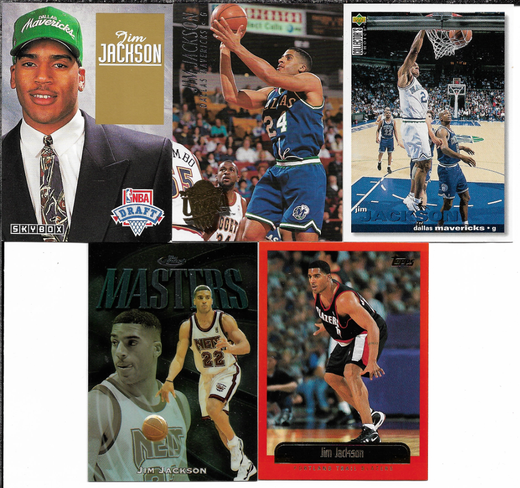 Jim Jackson Rookie Card Jim Jackson 5 Card Lot with Skybox Rookie & Finest Silver Embossed NM ...