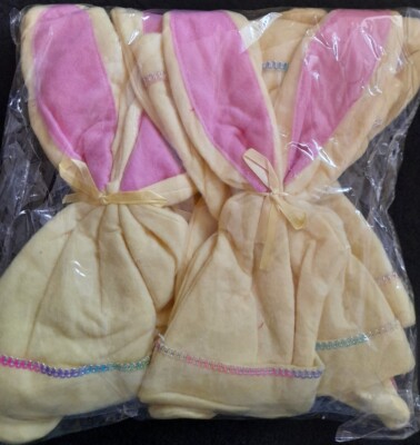 12x BABY/TODDLER EASTER BUNNY EAR HATS FELT YELLOW/PINK Was £4 NOW 99p each