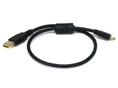 1.5ft USB 2.0 A Male to Mini-B 5pin Male  Cable w/ Ferrite Core Gold 5446