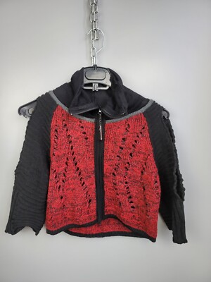 Save The Queen Full Zip Short Cardigan Knitted Sweater Womens Size S-M