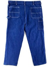 VINTAGE Roebuck Carpenter 44x32 USA MADE Blue Jeans Dark Wash Painters Soft