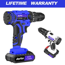 New 21V Cordless Drill Electric Screwdriver 25+1 Torque Setting Power Drill US