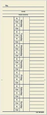 Adams Time Cards, Weekly, 2-Sided, Overtime Format, 3-3/8" X 8-1/4", Manila, Gre