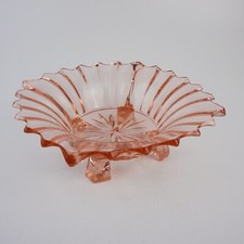 Rosalinen Glas Schale Fußschale 1930er Jahre