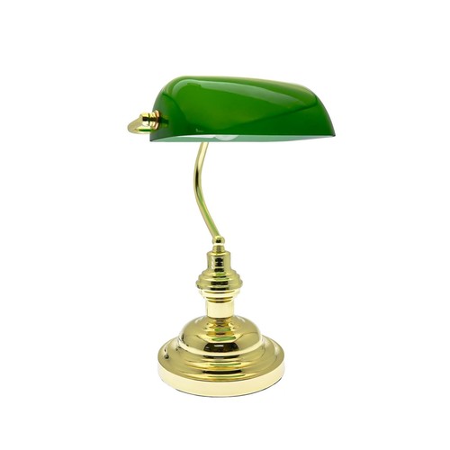 Retro Bankers Desk Lamp Brass Vintage Classic Green Shade Desk Light eBay