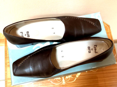 Rene By Ara Brown Leather Low Classic Pump Heel  Shoes Size 6.5 - Germany