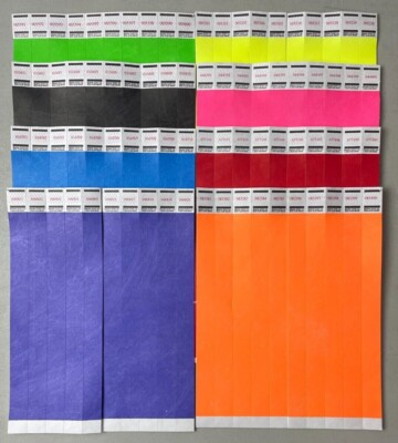 Braccialetti Identificativi In Tyvek Da 19 , 1000 Pezzi, Per Eventi (White, 1000 Pack - Foto 10