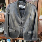 Women's BALMAIN Black Leather 1 Button Front Pockets Jacket Size Small — photo 9