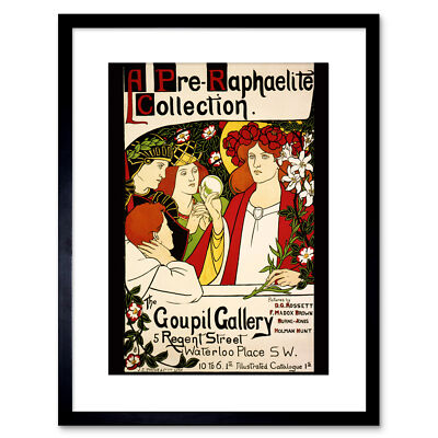 Ad Exhibition Pre-Raphaelite Goupil Gallery London Framed Print 9x7 Inch