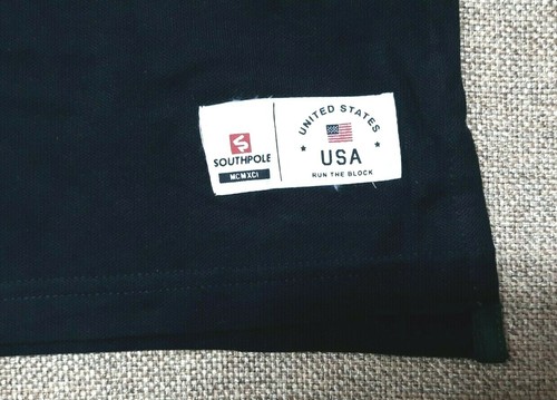 SOUTHPOLE - Polo de manga corta para hombre - NEGRO / VERDE ROJO Rayas - Talla M - Imagen 7 de 9