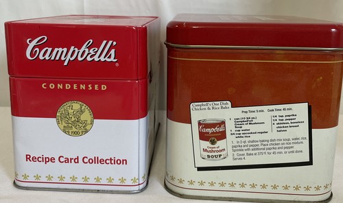 2- Campbell's Soup Collectible Tin 1971 Souper Vintage Recipe Card Tin w/Recipes - Picture 5 of 14