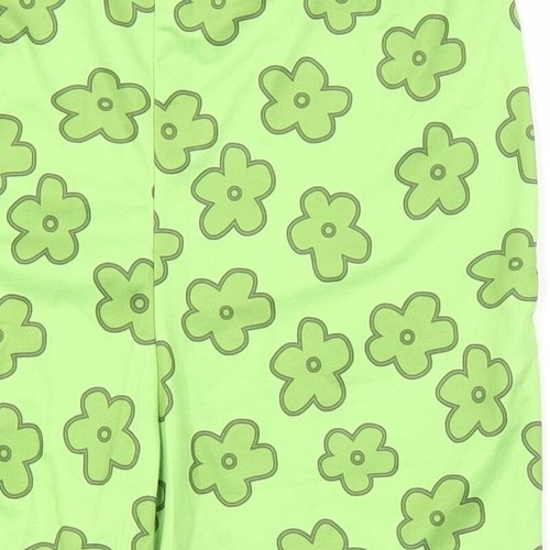 SheIn Womens Green Floral Polyester Blend Compression Shorts Size S L3 Reg - Picture 10 of 12
