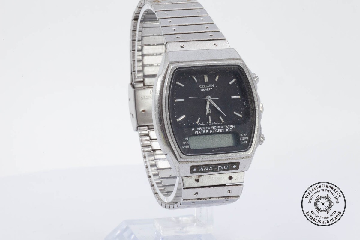 Vintage CITIZEN CQ QUARTZ DIGI-ANA 4-082206HA FOR PARTS/REPAIR