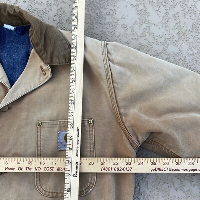 Vintage 70s Carhartt Blanket Lined Chore Coat Work Jacket Size 44