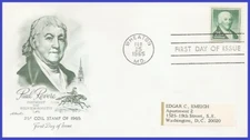 USA4 #1059A ADDR ARTMASTER FDC   Paul Revere