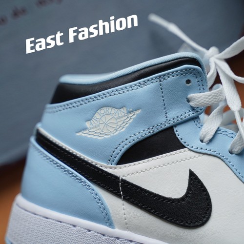 Air Jordan 1 Mid Ice Blue/Black-Sail-White 555112-401 For Sale â Fit Sporting Goods