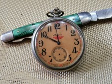 vintage antigue USSR pocket watch MOLNIJA BY TRAIN